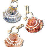 Hand-painted Seashell Bag Charm + Keychain | Eco-Friendly