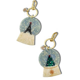 Hand-painted Snow Globe Bag Charm + Keychain